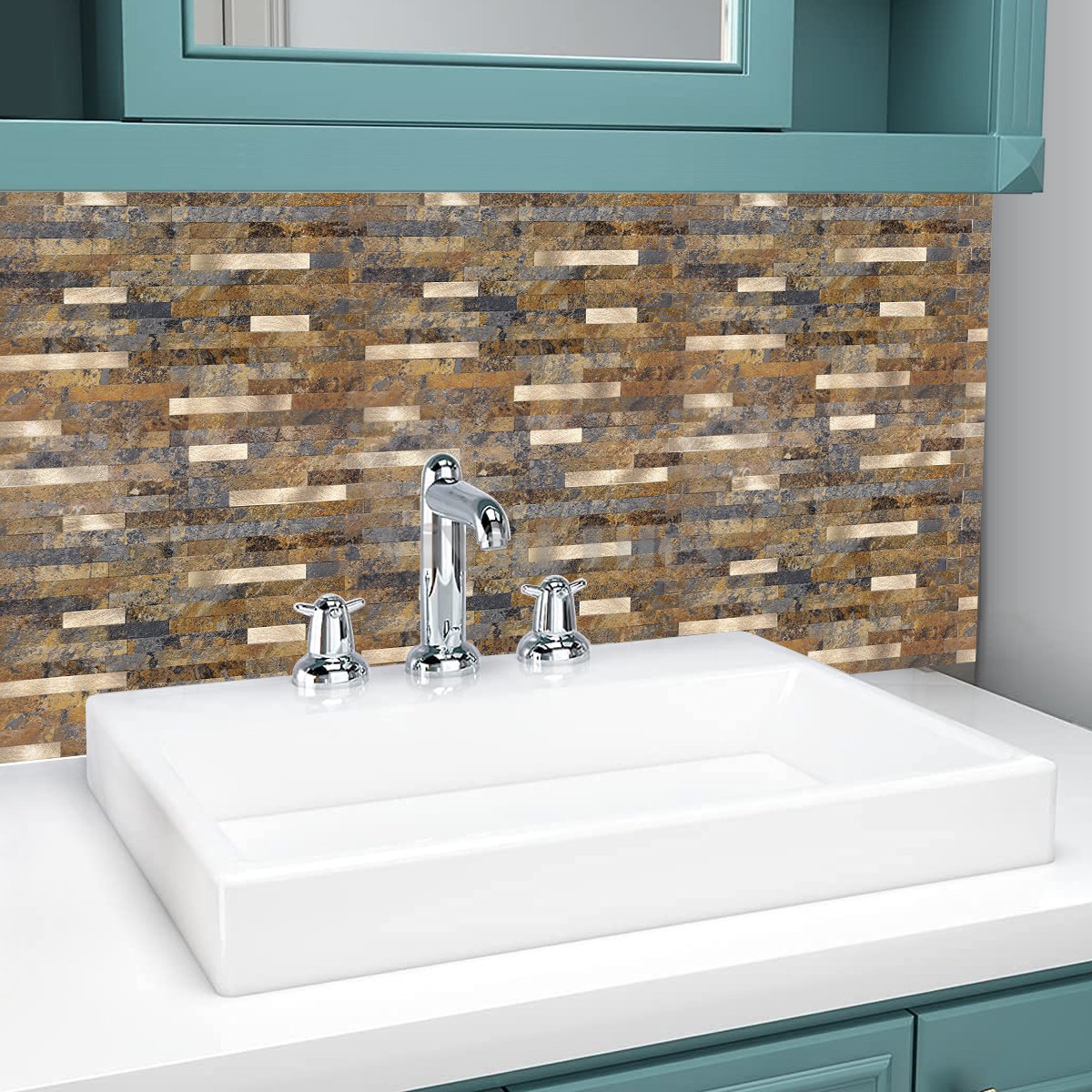 Brozen Marble PVC and Copper Composite Tile WJ-02 by Vivid Tiles | Souqify