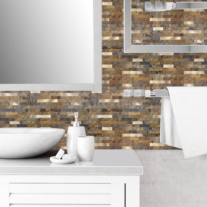 Brozen Marble PVC and Copper Composite Tile WJ-02 by Vivid Tiles | Souqify