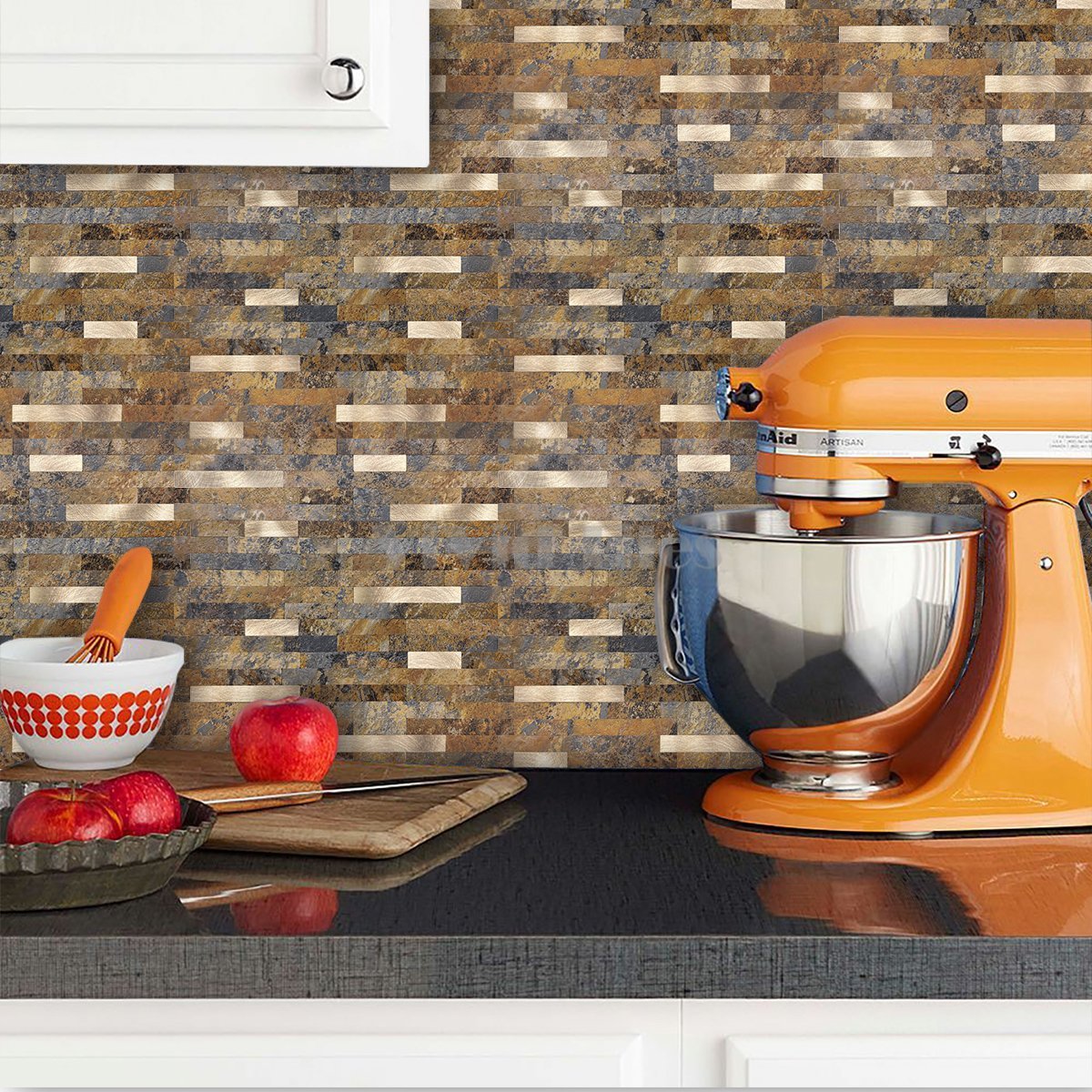 Brozen Marble PVC and Copper Composite Tile WJ-02 by Vivid Tiles | Souqify