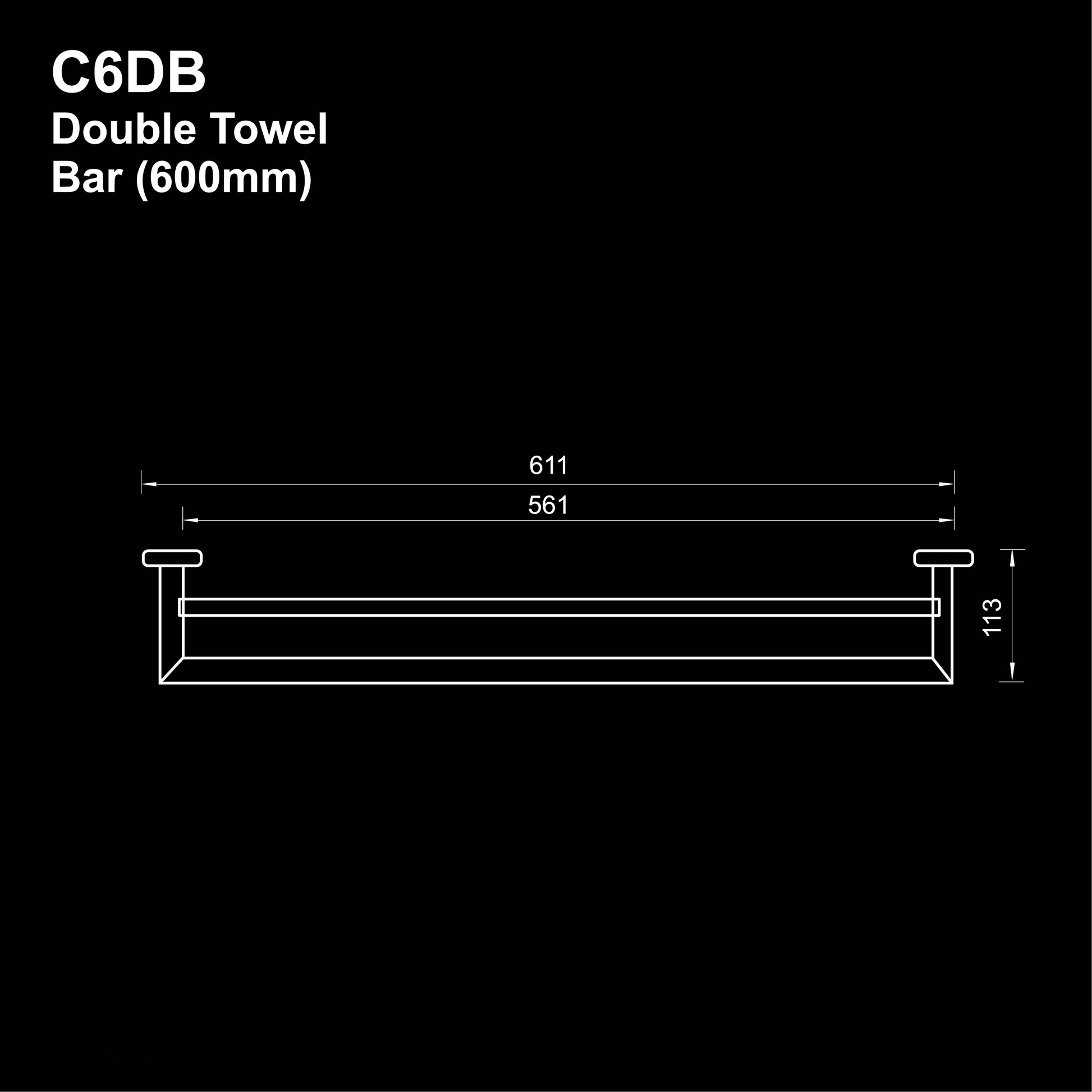 C6DB - COLOSEO Series Double Towel Bar- Bathroom Accessories by TUSCANI | Souqify