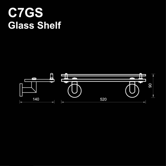C7GS - COLOSEO Series Glass Shelf - Bathroom Accessories by TUSCANI | Souqify