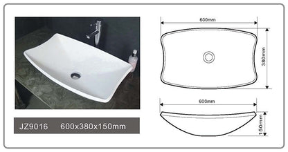 Cast Stone Solid Surface Bathroom Countertop Basin JZ9016 by Jingzun | Souqify