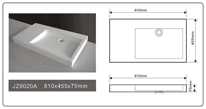 Cast Stone Solid Surface Bathroom Countertop Basin JZ9020a by Jingzun | Souqify