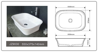 Cast Stone Solid Surface Bathroom Countertop Basin JZ9030 by Jingzun | Souqify