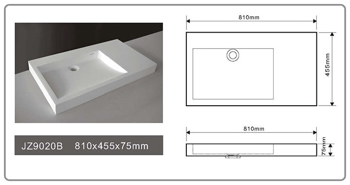 Cast Stone Solid Surface Bathroom Countertop Sink JZ9020B by Jingzun | Souqify