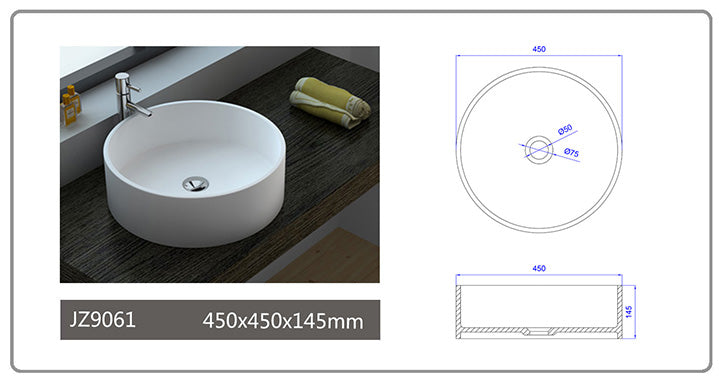 Cast Stone Solid Surface Countertop Bowl Sink JZ9061 by Jingzun | Souqify