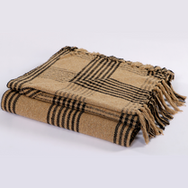 Checkered Handwoven Classic Throw with tassels 50" x 60" (127 x 172 cm) by Luv Saffron | Souqify