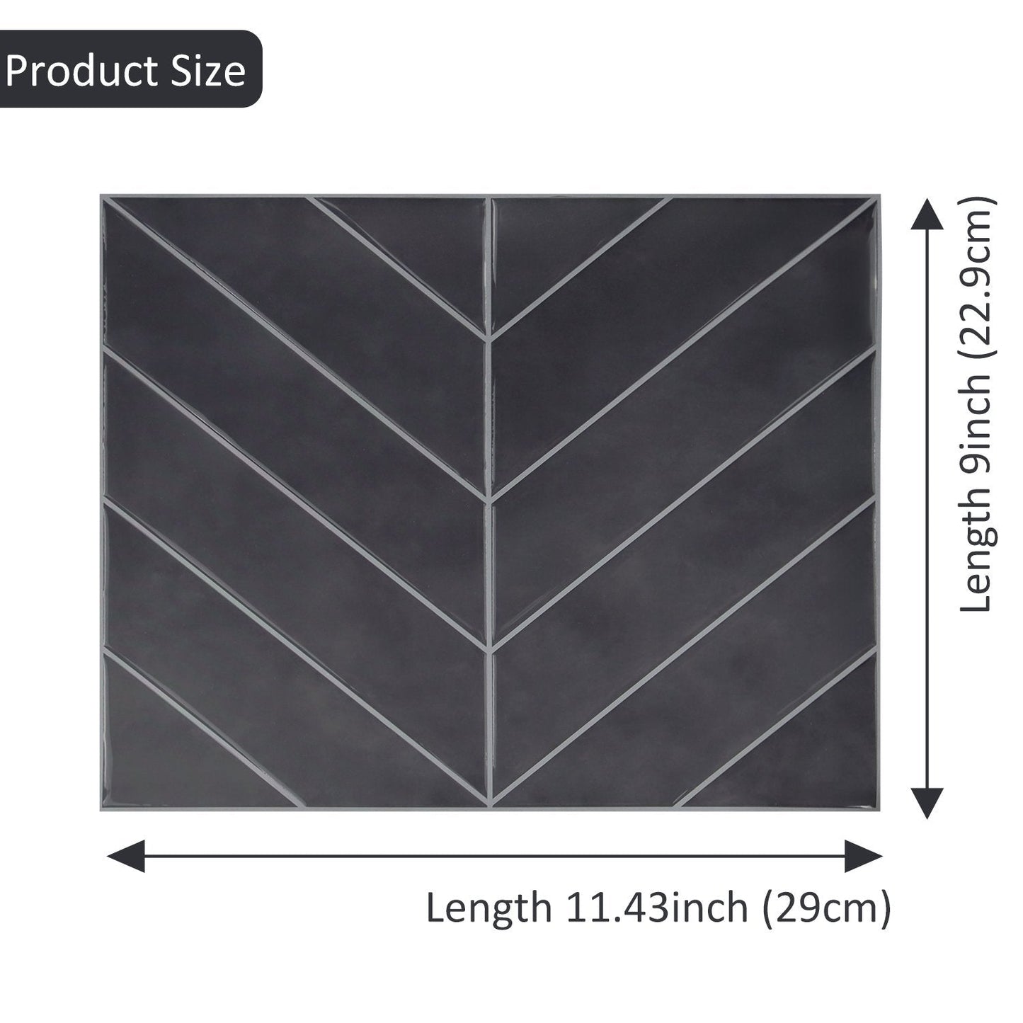 Chevron Black Marble Vinyl Tile by Vivid Tiles | Souqify