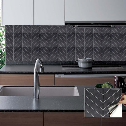Chevron Black Marble Vinyl Tile by Vivid Tiles | Souqify