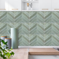 Chevron Green Marble Vinyl Tile by Vivid Tiles | Souqify