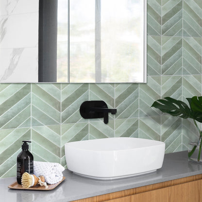 Chevron Green Marble Vinyl Tile by Vivid Tiles | Souqify