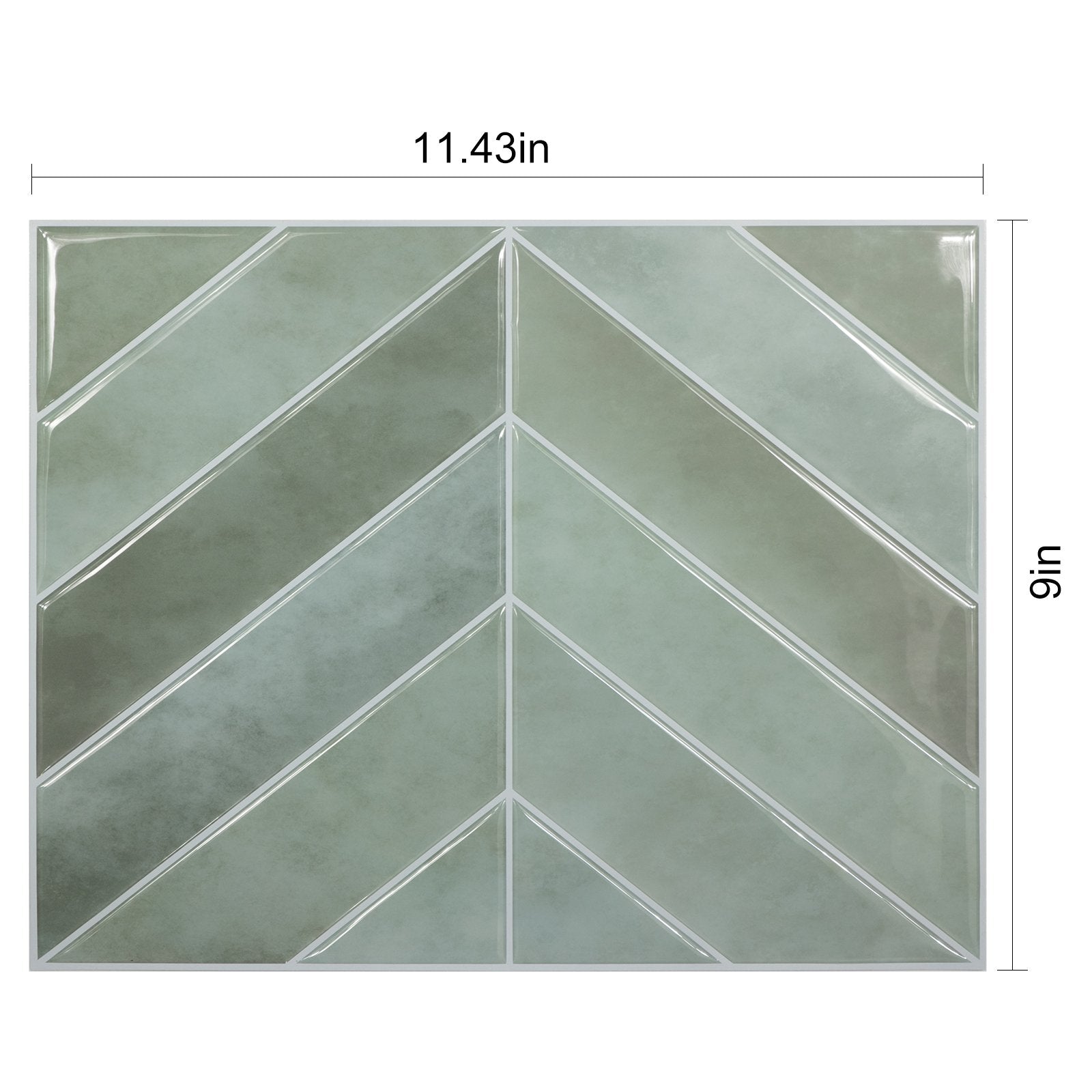 Chevron Green Marble Vinyl Tile by Vivid Tiles | Souqify