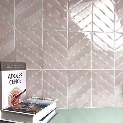 Chevron Pink Marble Vinyl Tile by Vivid Tiles | Souqify