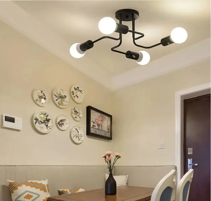 Children's Room Ceiling Lamp Modern Minimalist Creative Personality Dining Room Living Room Lamp Retro Iron Art Lighting by Zhongsan | Souqify