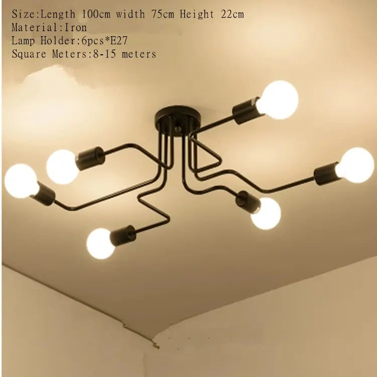 Children's Room Ceiling Lamp Modern Minimalist Creative Personality Dining Room Living Room Lamp Retro Iron Art Lighting by Zhongsan | Souqify