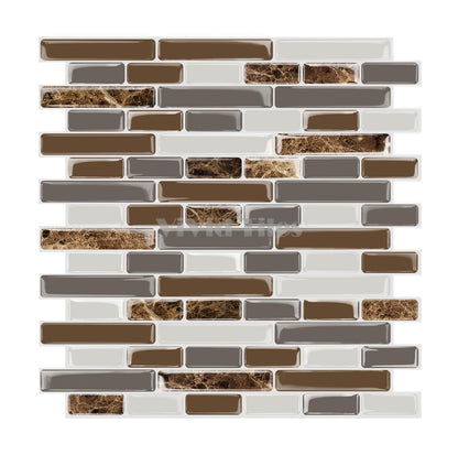 Coffee and Grey Marble Strip Vinyl Tile T80027 by Vivid Tiles | Souqify