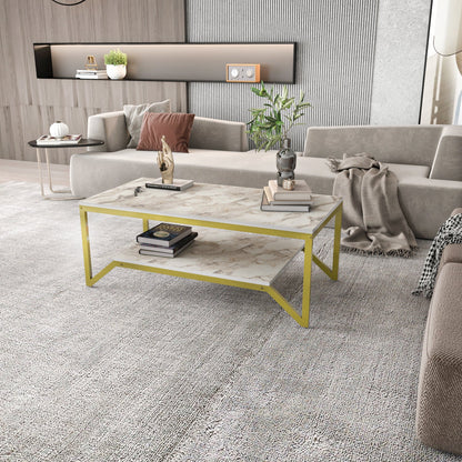 Coffee Table Flora - Gold, White-FLR47CT01 Gold
White 137 X 66 X 14 by DECOROTIKA | Souqify