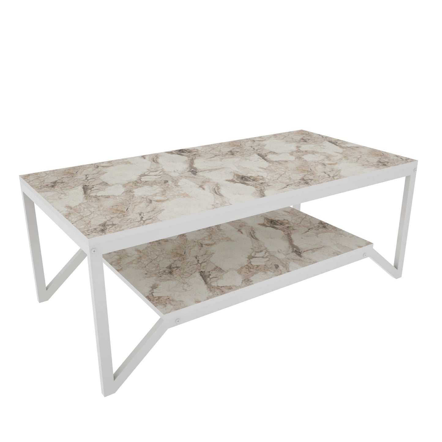 Coffee Table Flora - White-FLR47CT02 White 137 X 66 X 14 by DECOROTIKA | Souqify