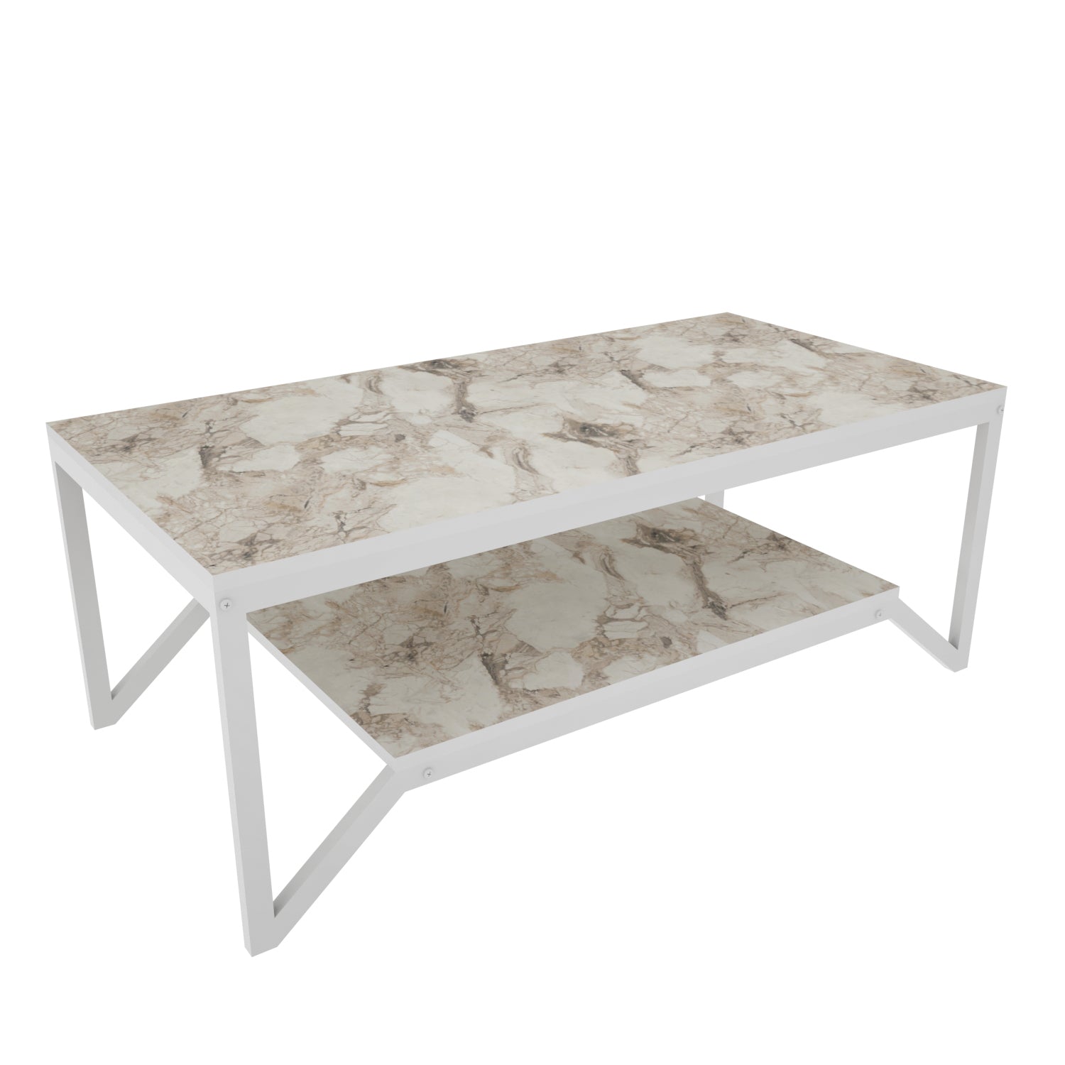 Coffee Table Flora - White-FLR47CT02 White 137 X 66 X 14 by DECOROTIKA | Souqify