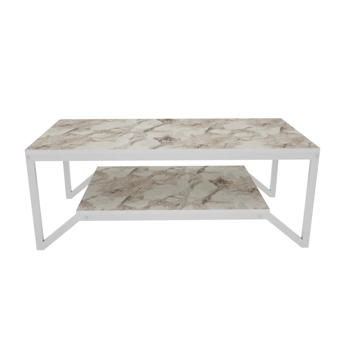 Coffee Table Flora - White-FLR47CT02 White 137 X 66 X 14 by DECOROTIKA | Souqify