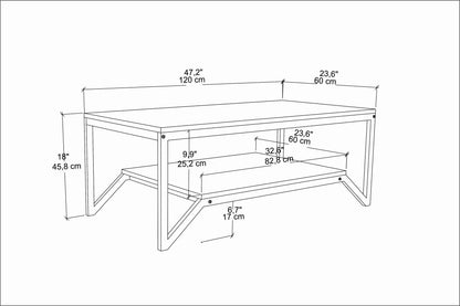 Coffee Table Flora - White-FLR47CT02 White 137 X 66 X 14 by DECOROTIKA | Souqify
