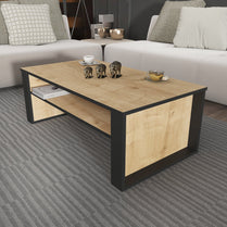 Coffee Table Manhattan 110 - Oak-MN43CT01 Oak
Dark Grey 125 X 65 X 12 by DECOROTIKA | Souqify