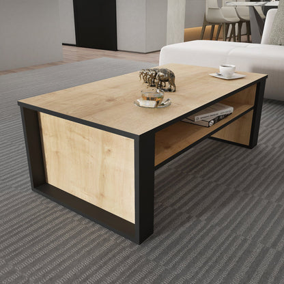 Coffee Table Manhattan 110 - Oak-MN43CT01 Oak
Dark Grey 125 X 65 X 12 by DECOROTIKA | Souqify