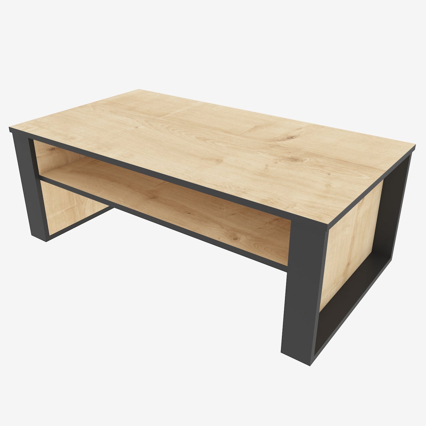 Coffee Table Manhattan 110 - Oak-MN43CT01 Oak
Dark Grey 125 X 65 X 12 by DECOROTIKA | Souqify