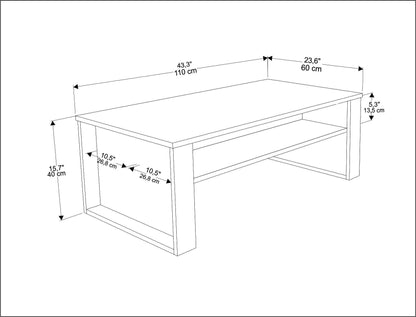 Coffee Table Manhattan 110 - Oak-MN43CT01 Oak
Dark Grey 125 X 65 X 12 by DECOROTIKA | Souqify