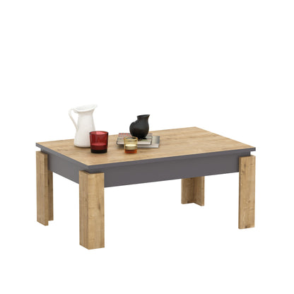 Coffee Table Manhattan 90 - Oak-MN35CT01 Oak
Dark Grey 100 X 66 X 8 by DECOROTIKA | Souqify