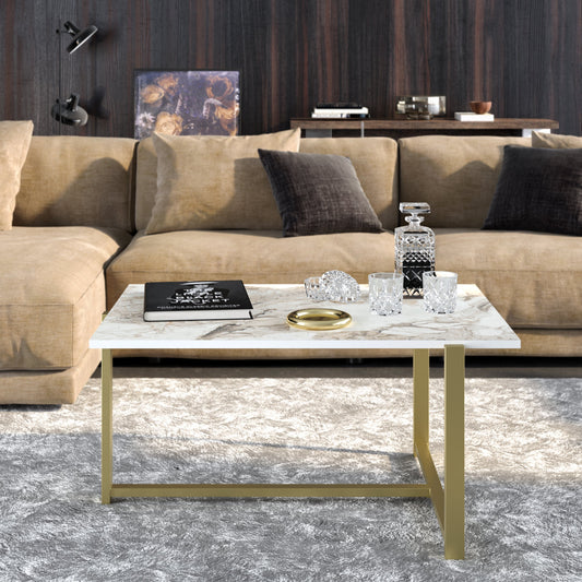 Coffee Table Merideths - Gold-MER17CT01 Gold
White 100 X 66 X 11.5 by DECOROTIKA | Souqify