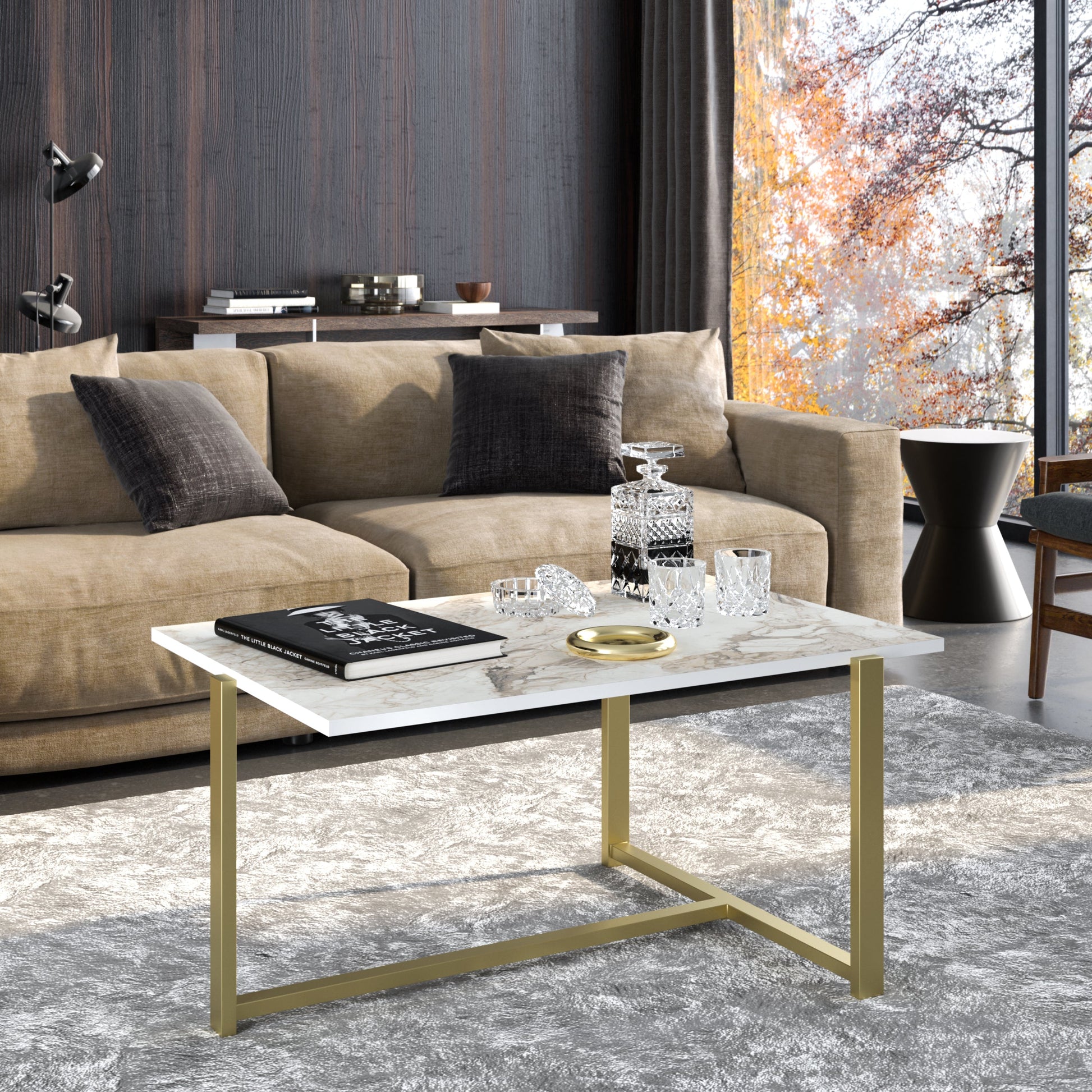 Coffee Table Merideths - Gold-MER17CT01 Gold
White 100 X 66 X 11.5 by DECOROTIKA | Souqify