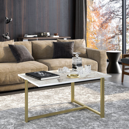 Coffee Table Merideths - Gold-MER17CT01 Gold
White 100 X 66 X 11.5 by DECOROTIKA | Souqify