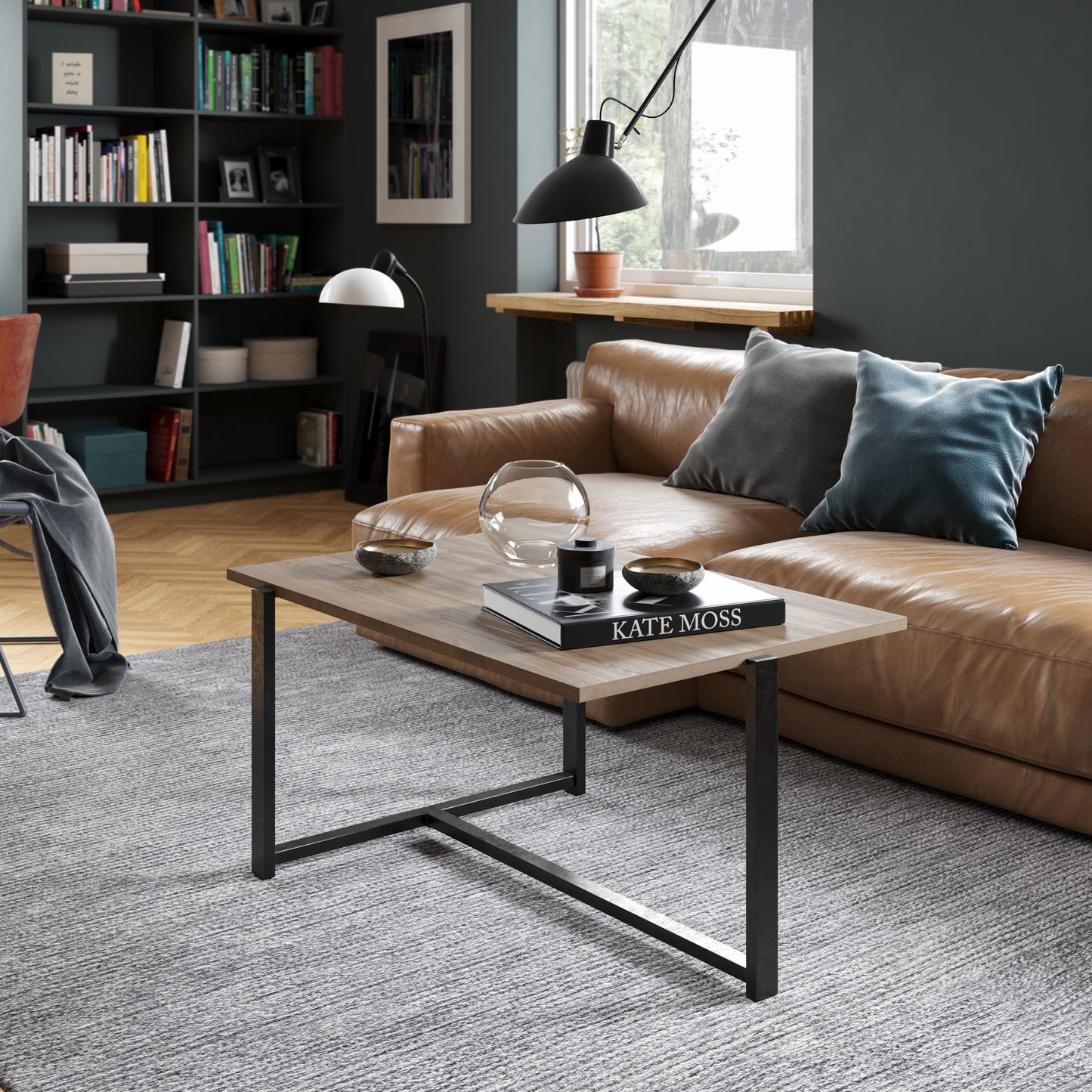 Coffee Table Merideths - Walnut-MER17CT02 Walnut
Black 100 X 66 X 11.5 by DECOROTIKA | Souqify