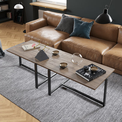 Coffee Table Merideths - Walnut-MER17CT02 Walnut
Black 100 X 66 X 11.5 by DECOROTIKA | Souqify