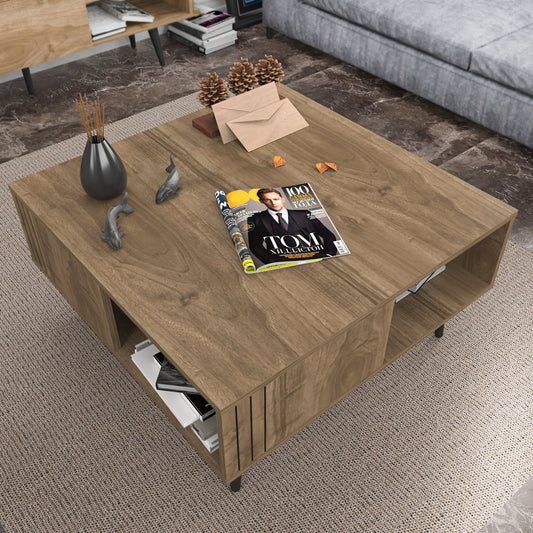 Coffee Table Ronas - Walnut-RON35CT01 Walnut 102 X 95 X 13.5 by DECOROTIKA | Souqify