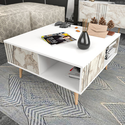 Coffee Table Ronas - White-RON35CT02 White 102 X 95 X 13.5 by DECOROTIKA | Souqify