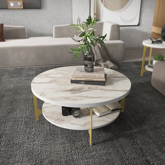 Coffee Table Versy - Gold-VER35CT01 Gold
White 97 X 95 X 10 by DECOROTIKA | Souqify