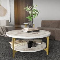 Coffee Table Versy - Gold-VER35CT01 Gold
White 97 X 95 X 10 by DECOROTIKA | Souqify