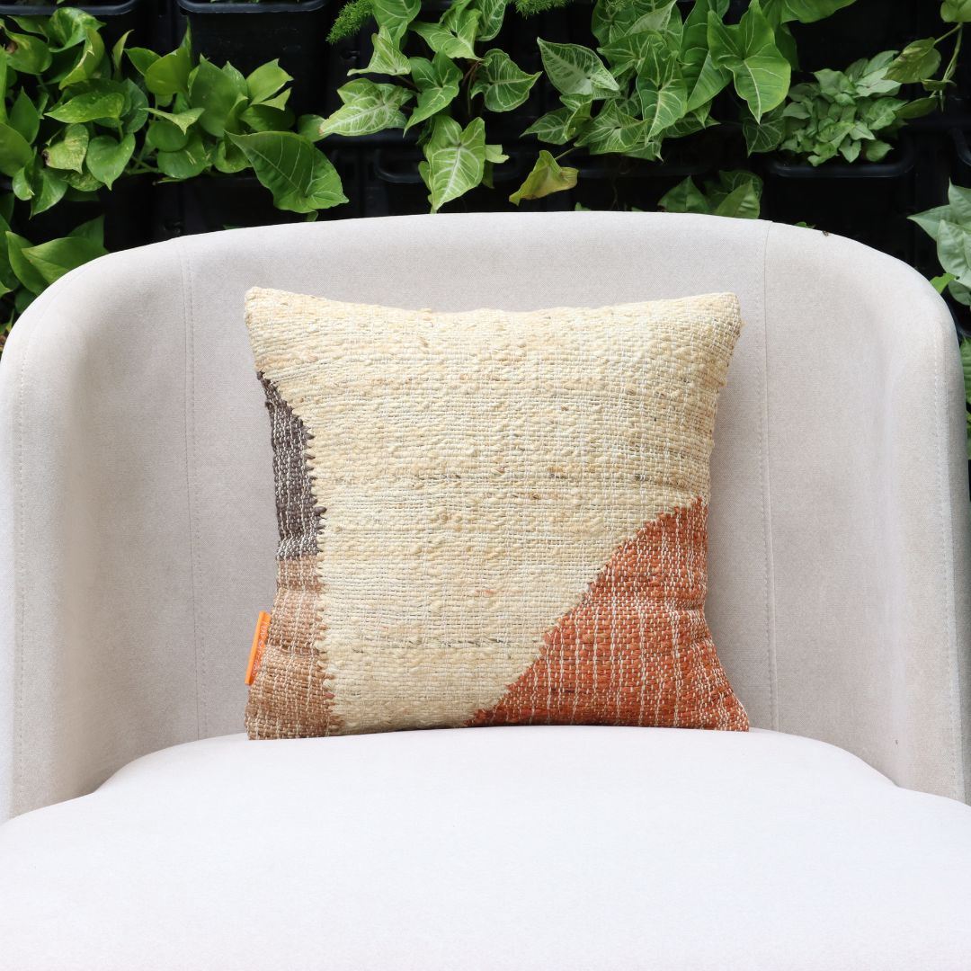 Colorblock Abstract Jute Cushion Covers, 40 x 40 cm by Luv Saffron | Souqify