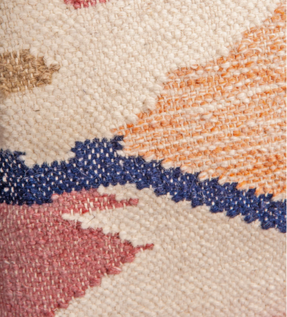 Colorblock Abstract Kilim Wool Cushion Cover 45 x 45 cm by Luv Saffron | Souqify