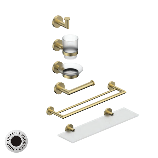 Coloseo Series 6pcs Set - Bathroom Accessories (Gunmetal / Matte Gold) by TUSCANI | Souqify