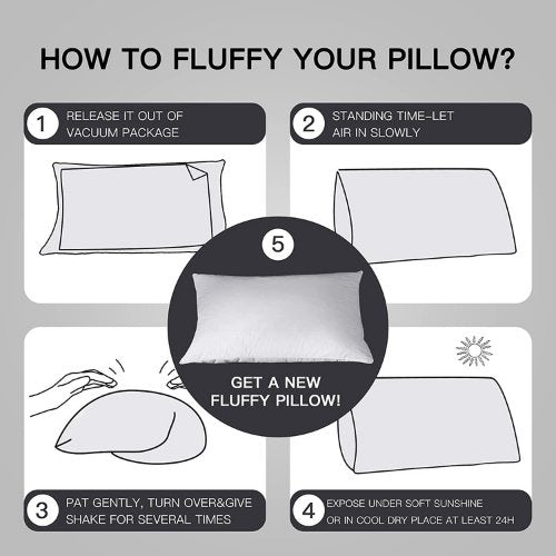 Comfortable 2 Piece Set Soft Fine Medium Firm pillow. by 5 | Souqify