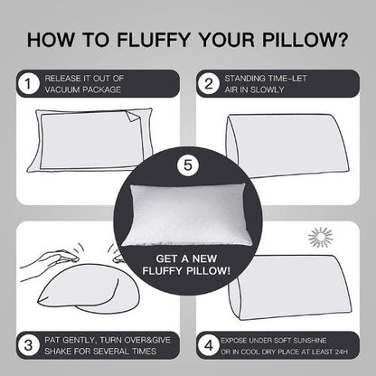 Comfortable 2 Piece Set Soft Fine Medium Firm pillow. by 5 | Souqify