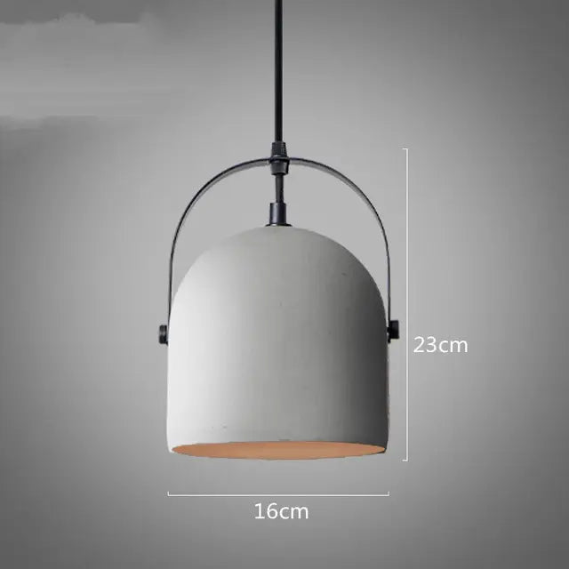 Concrete Pendant Lights Cement Material Lamp Concrete Suspension Lamp Grey Vintage for Loft Dining Room Kitchen Cafe Bar LED by Zhongsan | Souqify