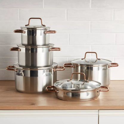 Khobar 10-Piece Stainless Steel Cookware Set