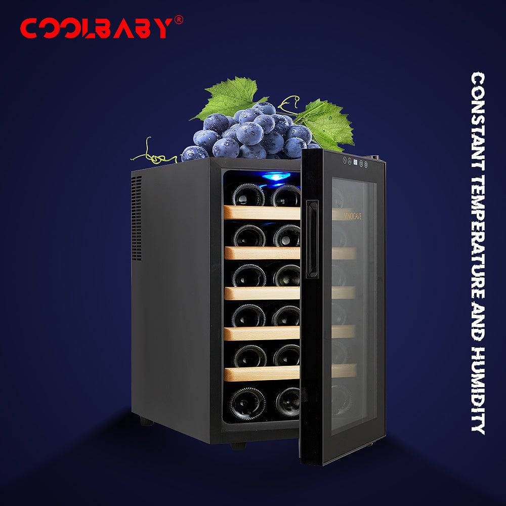 COOLBABY 18-Bottle Red Wine Cabinet: Circulation Cooling, Constant Temperature Storage, and Elegant Design
