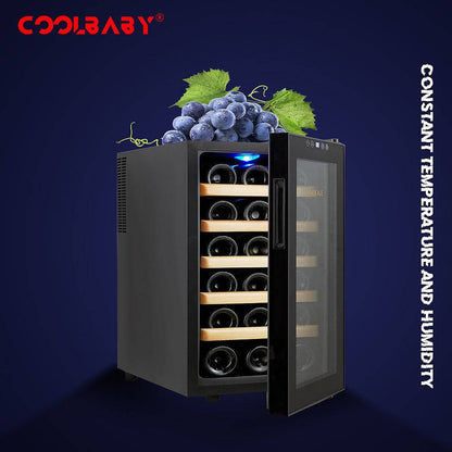 COOLBABY 18-Bottle Red Wine Cabinet: Circulation Cooling, Constant Temperature Storage, and Elegant Design