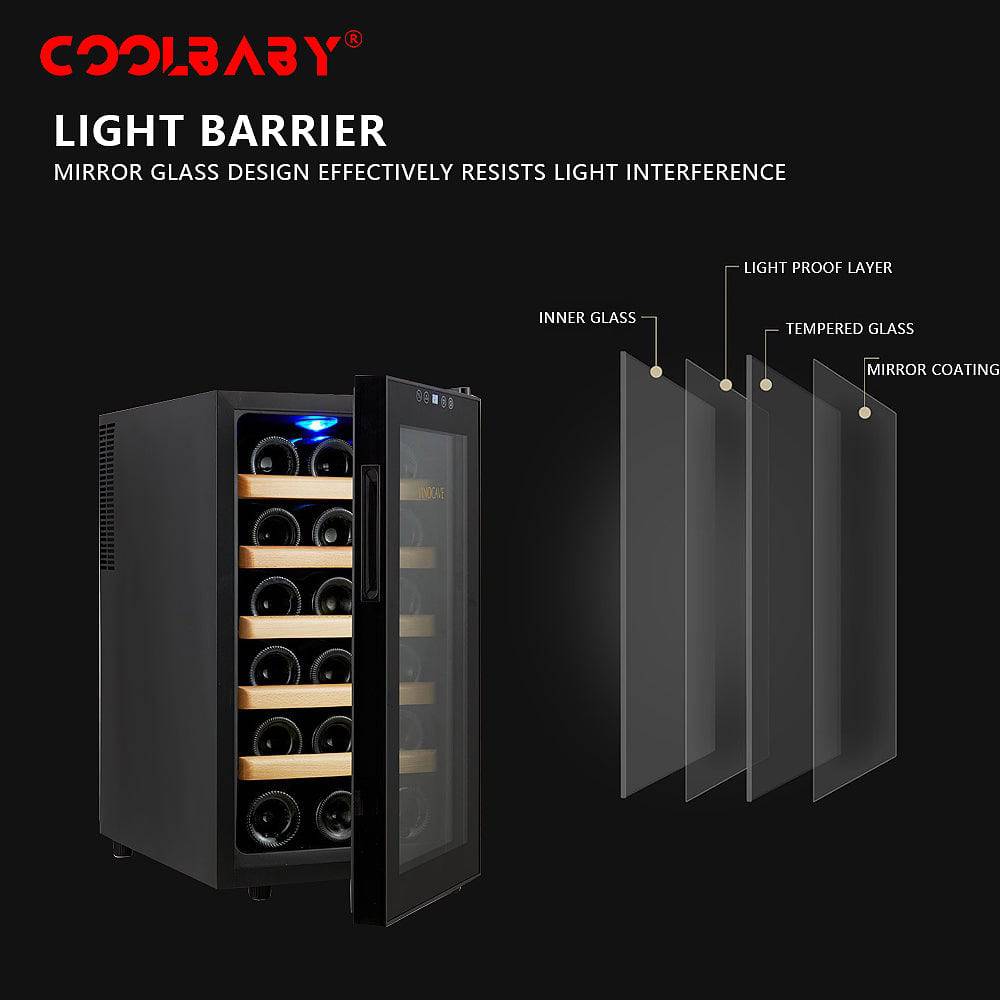 COOLBABY 18-Bottle Red Wine Cabinet: Circulation Cooling, Constant Temperature Storage, and Elegant Design
