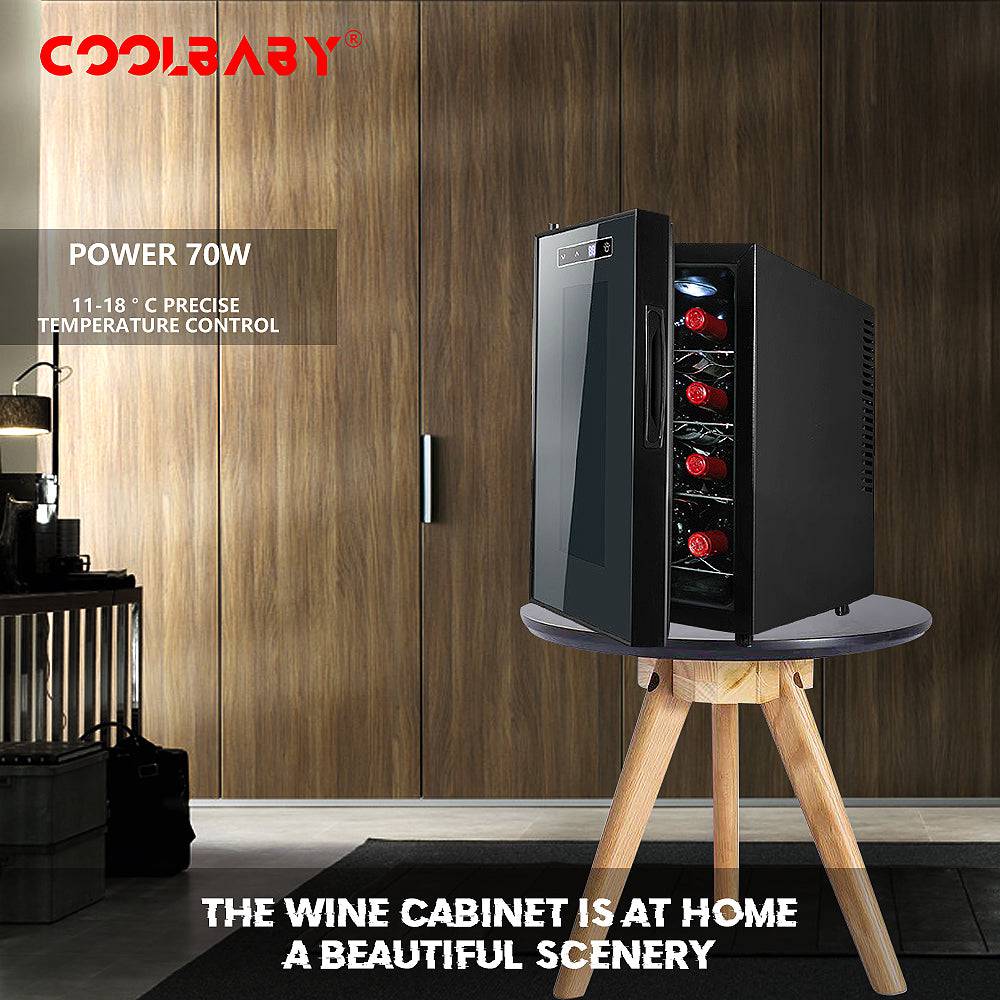 COOLBABY Chic Elegance: Luxury Style Wine Cabinet with Smart Cooling